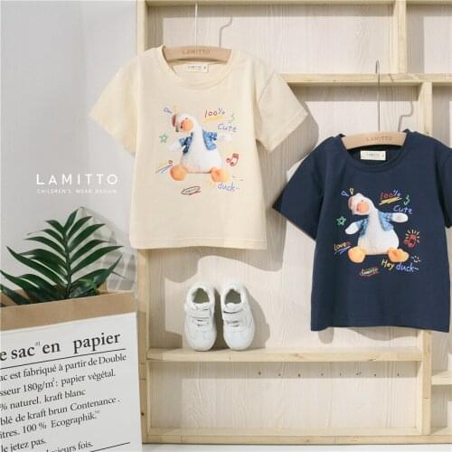 Tonytaobaby New Summer Clothes New Boys and Girls Wear Duck New Short-sleeved Cotton T-shirt Girls Tops