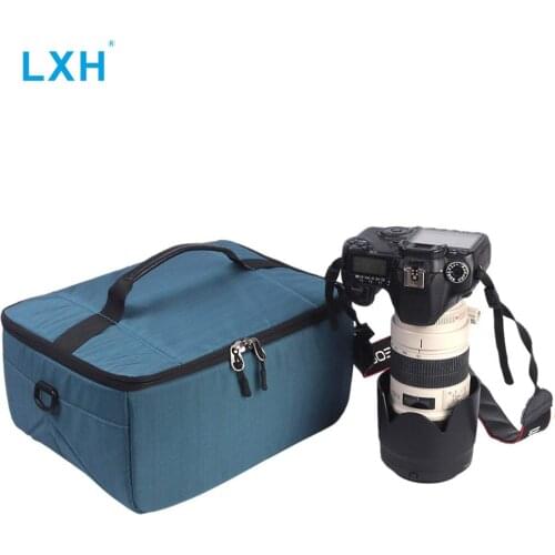 LXH Waterproof Anti-shock DSLR Camera Case Lens Bag Camera accessory bag With Handle/Adjustable Strap For Nikon Canon Sony Fuji