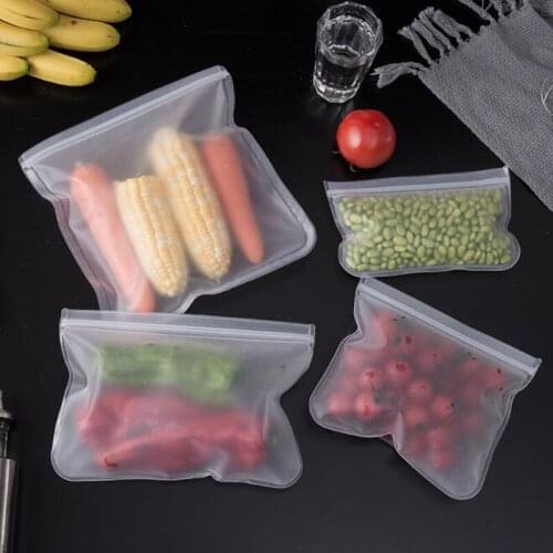12pcs EVA Food Storage Bag Containers Reusable Freezer Bag Leakproof Top Ziplock Bags Kitchen Organizer Pouch