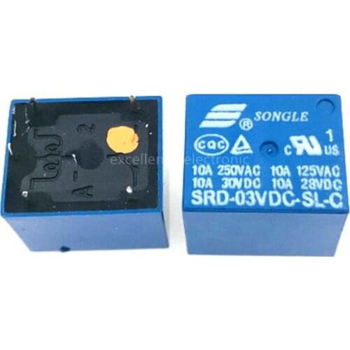 10 Pcs Relay DC 3V 5 Pin Mini Power Relays PCB Type SRD-03VDC-SL-C High quality