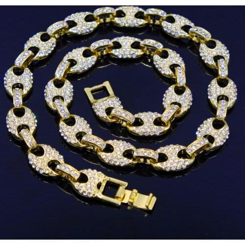 Men Hip Hop Iced Out Bling Full Necklace Fashion CZ Miami Cuban Chains Necklaces Hiphop For Unisex Jewelry