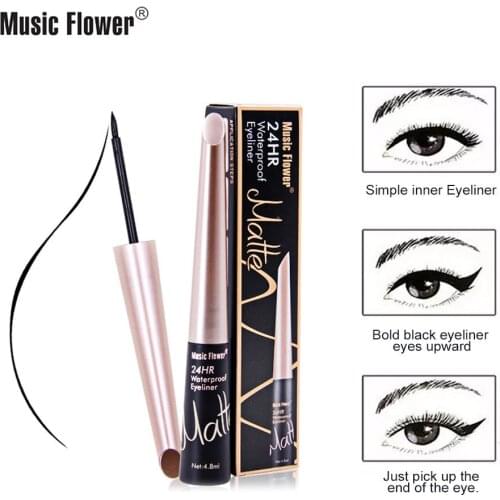 Music Flower Eyeliner Liquid Cool Black Eyeliner Water Pen Waterproof Long-Lasting Unsickness-Edited Makeup Goods Cosmetic Gift