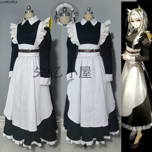 [Customized] Anime! Arknights Kal'tsit RHODES ISLAND Maid Dress Lovely Uniform Cosplay Costume Halloween Party Role Play Outfit
