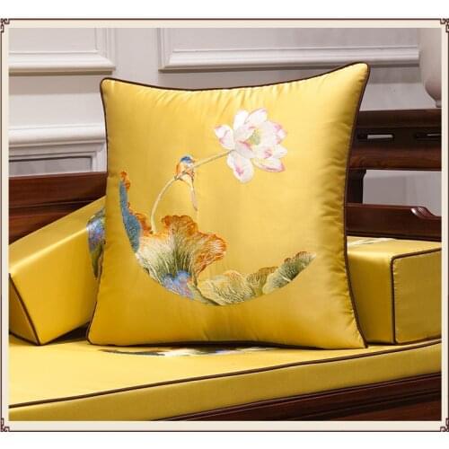 New minimalist Chinese embroidery flower cushion cove 006
