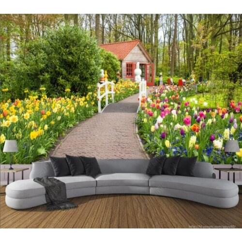 Papel de parede Beautiful garden path background wall 3d wallpaper mural,iving room tv wall bedroom wall papers home decor