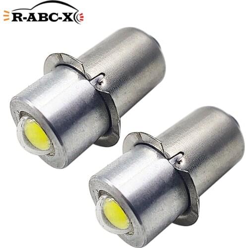Wholeslae 2pcs/lot Pure White 1 Watt White 6000k 3000K PR LED Upgrade bulb 3~18Volt for Maglite and other D & C cell torches