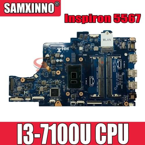 Original Laptop motherboard For DELL Inspiron 5567 5767 P66F Core I3-7100U Mainboard BAL21 LA-D802P CN-057K0H 057K0H SR2ZW