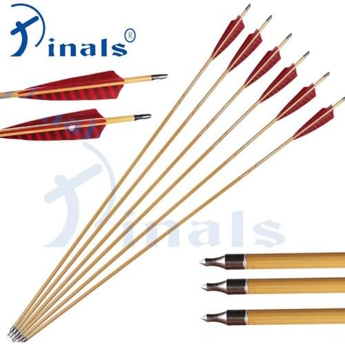 Pinals Archery Carbon Arrows Spine 400 500 600 ID6.2 Bamboo Skin Shaft Turkey Feathers Compound Recurve Traditional Bow Hunting