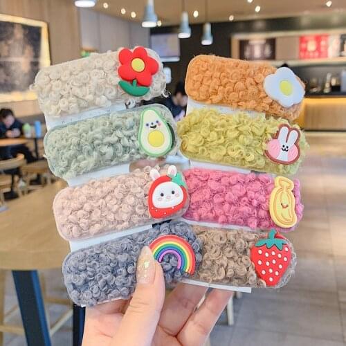 Plush Cartoon Hair Pins For Girls Hair Accessories Children Kids Hair Clips Barrettes Hair Styling Tools Hairpin Hair Wear