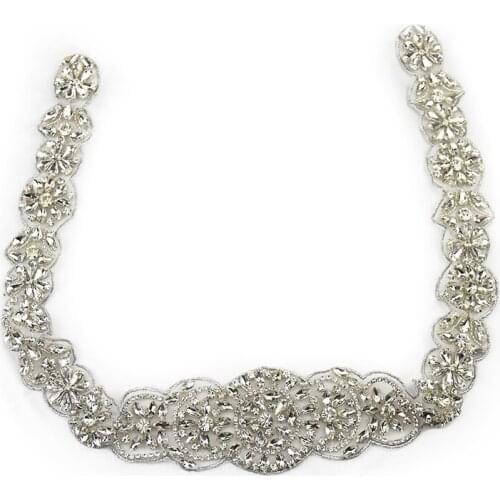 Keering 3D Rhinestone Bridal belt wedding with crystal diamond wedding dress accessories belt sash for wedding dress WRA-899