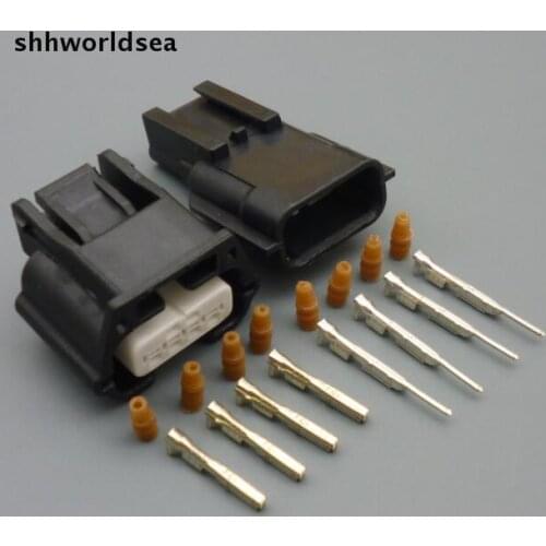 Shhworldsea 10Sets 0.6MM 4 pin car air flow meter plug Modified parts auto Inlet pressure connector automotive waterproof socket