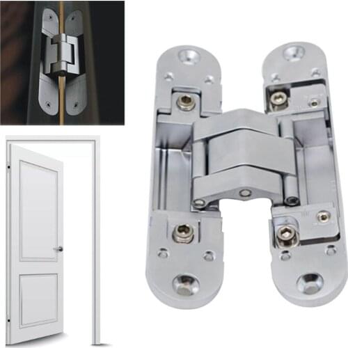 Hidden Door Hinges Invisible Hinges Concealed Hinges Zinc Alloy 180 Degree Swing Hinge 3 Way Adjustable Butt Hinge (1 875F