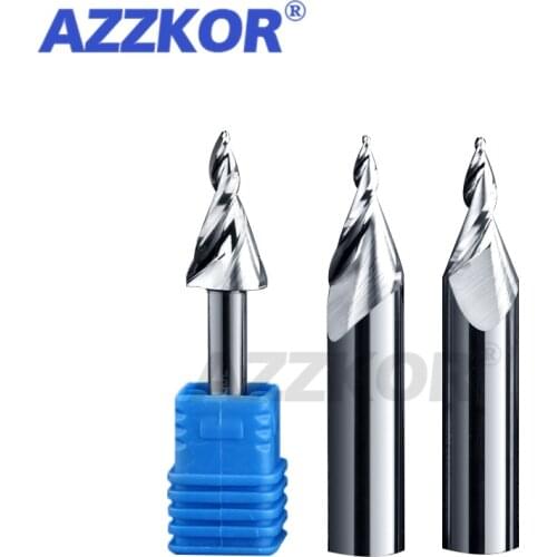 Spiral Taper Milling Cutter Veneer MDF Solid Wood Cutting Engraving Machine Mini Letters Luminous Letters AZZKOR 5A Endmills