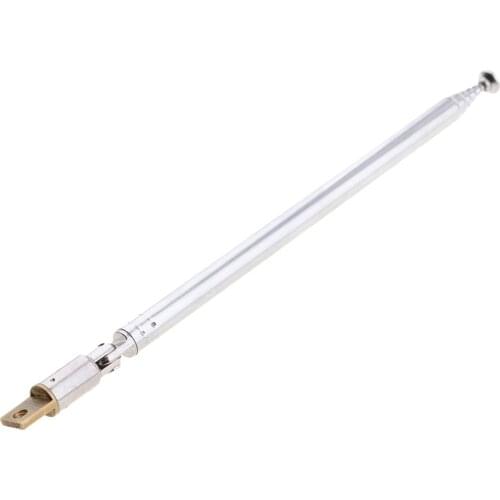 Stainless Steel 50cm 20" 6 Sections Telescopic Antenna Replacement For FM Radio TV AD