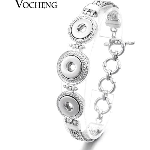 Vocheng Petite 12mm Ginger Snap Button Multi Chain Toggle-clasp Bracelet NN-456