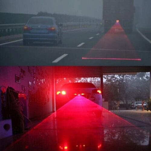 LED Car Motorcycle Laser Fog Light Anti Collision Tail Lamp Auto Moto Braking Parking Signal Warning Lamps Car Fog Light
