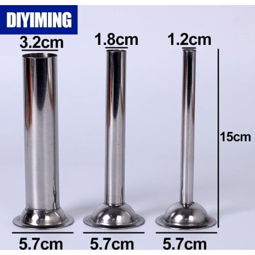 3PCS Stainless Steel Funnels Food Grade Sausage Maker Sausage Filling Tubes Nozzles Meat Grinder Parts Filling Sausage
