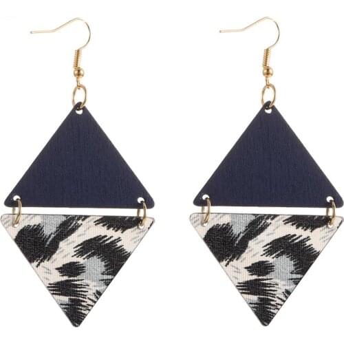 YULUCH Pop Drop Earings Fashion Jewelry 2019 Triangle Red Black Yellow Wooden & Plastic Acrylic Dangle Earrings For Women Party