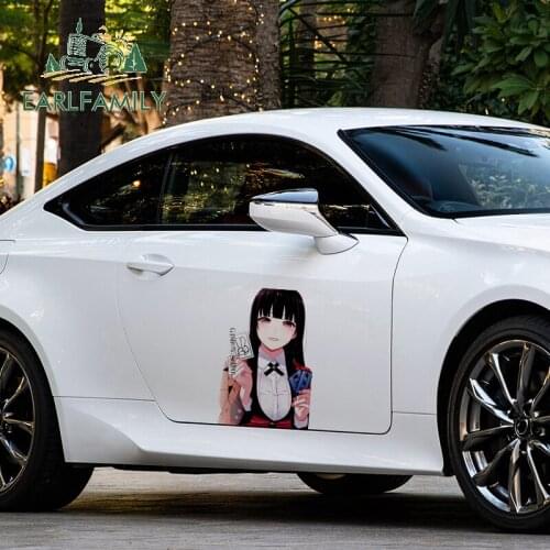 EARLFAMILY 43cm x 28.8cm For Kakegurui Car Door Protector Stickers Waterproof Decal Auto Car Assessoires Occlusion Scratch