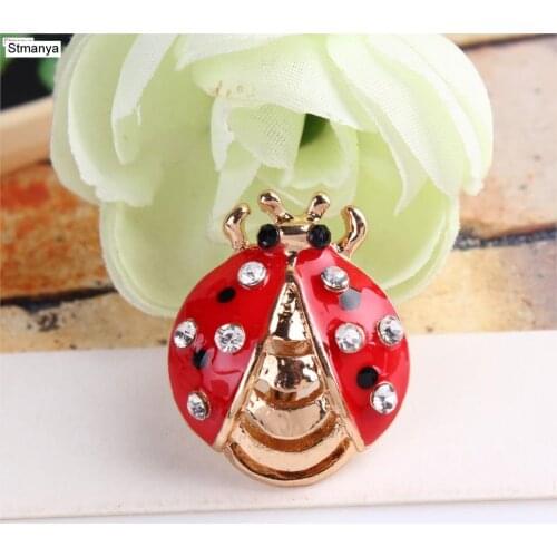 Ladybug Brooch - Ladybug Lovely Handmade Paint Cocinella Septempuncta Crystal Brooch Pin For Children Gift 15039