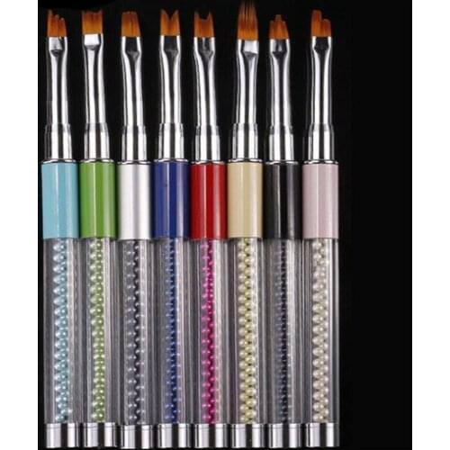 1 Set Nail Art Design Brush Diamond Handle Nail Art Dotting Painting Liner Brush Phototherapy Carving Manicure Flat Brush Tools