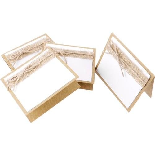 10x White and Brown Vintage Guest Party Name Table Place Cards for Home Decor Wedding Table Name Mark