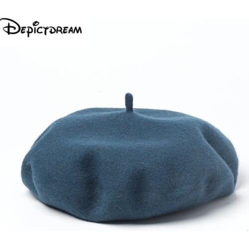 100% wool Vintage Warm Wool Winter Women Beret French Artist Beanie Hat Cap For Men spring and autumn hats big Size 58-60cm
