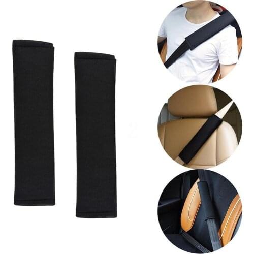 2PCS Cotton Car seat belt shoulder car seat belt cover protective cover black UNIVERSAL FIT,EASY TO CLEAN & FIT