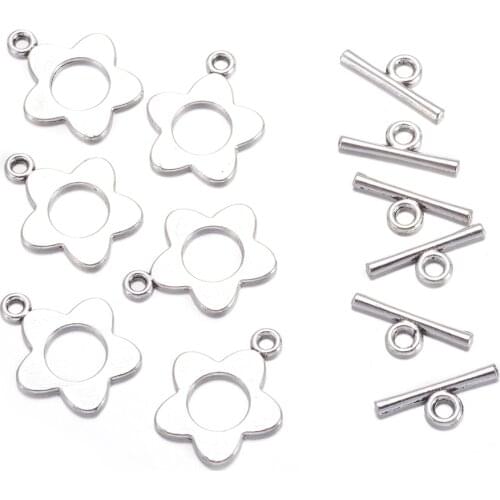 20sets Bracelet Clasps Flower Toggle Clasps Clasps For Jewery DIY Handmade Connector Jewelry Accessory