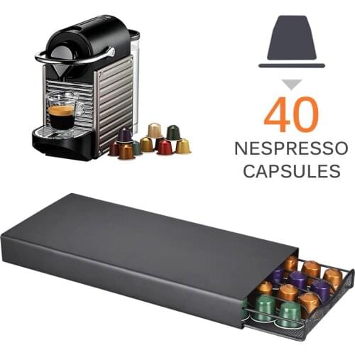 40 Pods Coffee Capsule Organizer Storage Stand Practical Coffee Drawers Capsules Holder For Nespresso Coffee Capsule Shelves