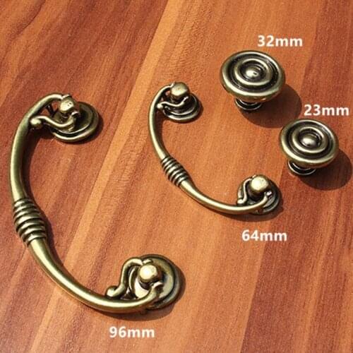 64mm 96mm vintage style shaky drop rings furniture handles bronze drawer cabinet pulls knobs antique brass dresser door handles