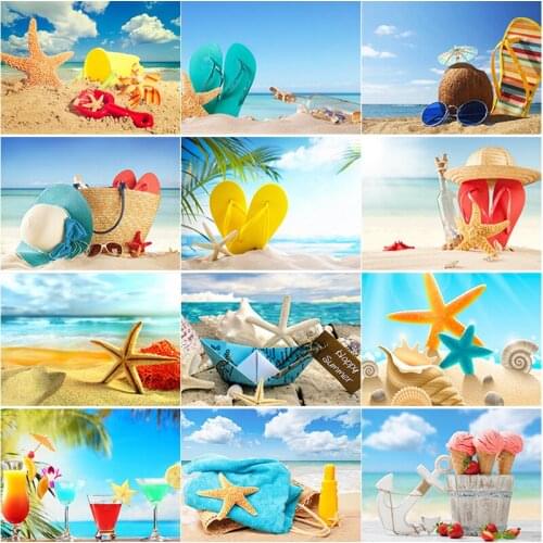 New 5D DIY Diamond Painting Sea View Diamond Embroidery Sandy Beach Cross Stitch Full Square Round Drill Home Decor Manual Gift