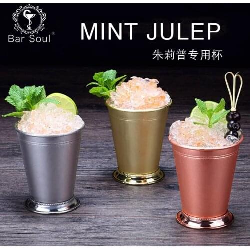 Bar Soul 400ml Mint Julep Cups Hammered Moscow Mule Cups Copper Cups Espresso Plated Stainless Steel Mugs