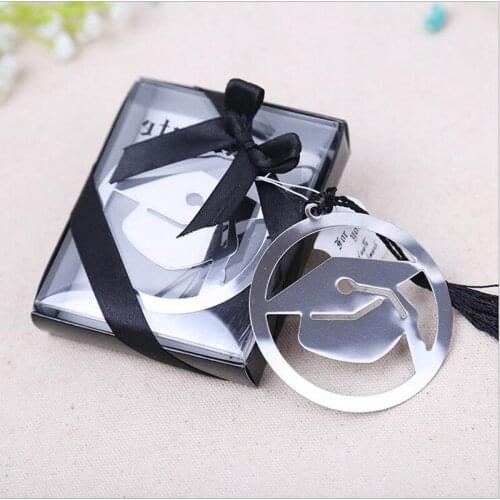 Free shipping 10 pcs/lot graduation cap bookmark with Elegant black tassel party souvenirs graduate party gifts for guest