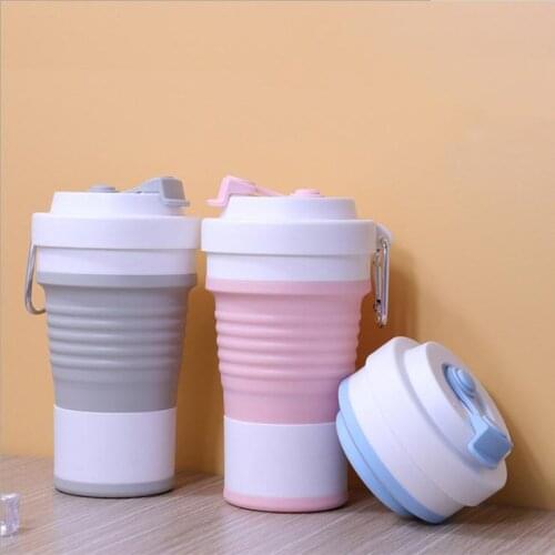 Large capacity silicone folding cup 750ml coffee cup home silicone water cup portable telescopic cup silicone cup travel mug