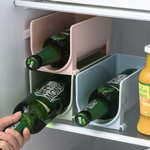 Household Stackable Beer Rack Wine Rack Can Beer Storage Rack Fridge Organizer Kitchen Storage Shelf Desktop Accessories