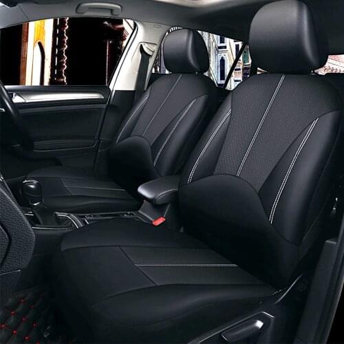 Car Seat Covers Auto Seat Protector Mat Car Accessories Black PU Leather Cover Dustproof Waterproof Universal 5-seat Car Seat