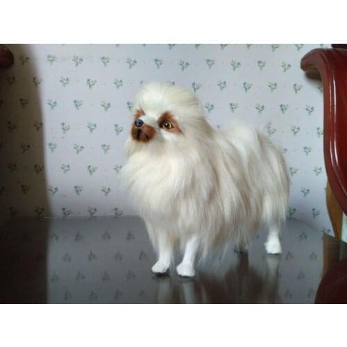 Simulation animal 23x10x20 cm Pomeranian dog model polyethylene & furry furs handicraft decoration toy gift s4415