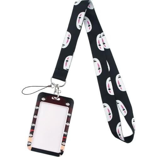 JF422 Anime Lanyard ID Badge Holder Bus Pass Case Cover Slip Bank Credit Card Holder Strap Card Holder Cosplay Accessories