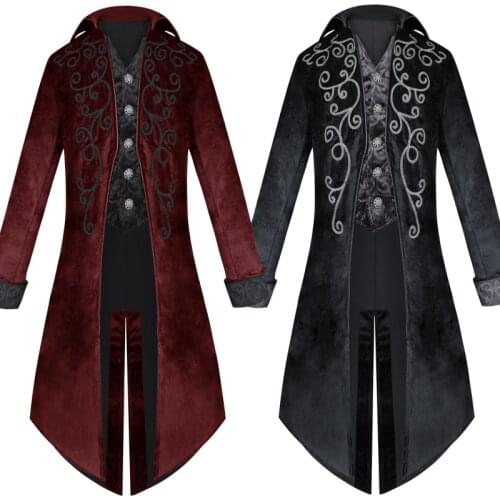 Adult Man Punk Retro Prince cosplay Tuxedo Costume Fashion Long Trench Coat Red Black Purple Costumes men Party Uniform Jacket
