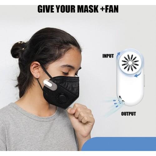 Reusable Portable Fan For Face Mask Clip-On Air Filter USB Rechargeable Exhaust Mini Fans Personal Wearable Air Purifiers