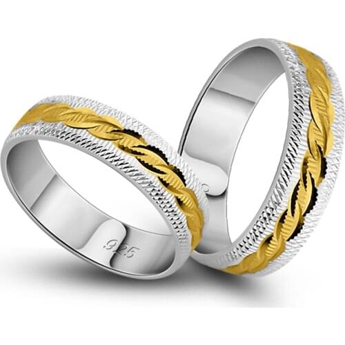 Fashion Separation Gold 925 Silver Ring With Multiple Styles For Girl Women Men Couple Ring Wedding Pretty Grid Phoenix Twist