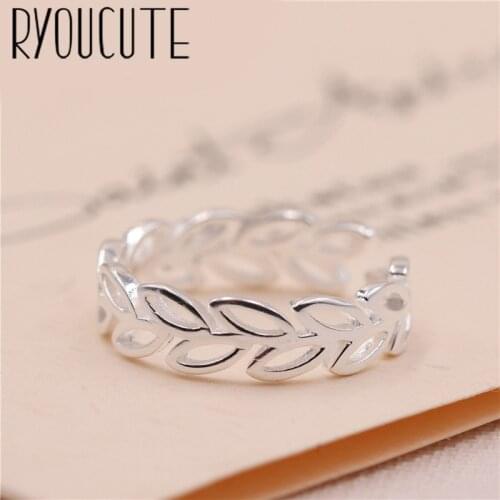 Trendy Personality Punk Hollow Leaf Rings For Women Men Lady Girls Resizable Size Rings Party Jewelry Charm Gifts 2021