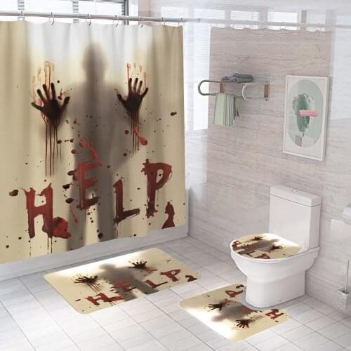 Man Funny Shower Curtain 3d Help Letter Gift With Non Slip Rug Mat Bathroom Curtains Waterproof Polyester Home Decor 180x180