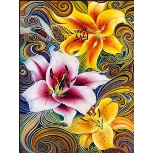 Abstract Flower Landscape DIY 11CT Embroidery Cross Stitch Kits Craft Needlework Set Printed Canvas Cotton Dropshipping