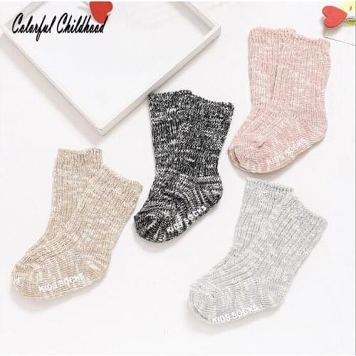 Unisex Baby Socks Candy Color Knitted Wool Middle Tube Socks Toddler Kid Newborn Baby Knee High Socks Kid Sleep Socks