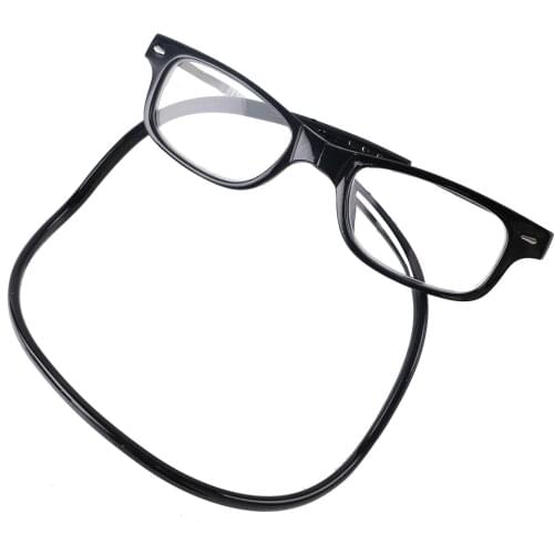 Newest trendy reading glasses for men women simple vintage hanging square frame presbyopia eyewear 11923