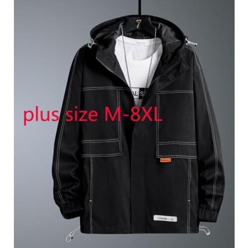 New Arrival Fashion Super Large Autumn And Winter Youth Hooded Casual Men Jacket Plus Size M L XL 2XL 3XL 4XL 5XL 6XL 7XL 8XL