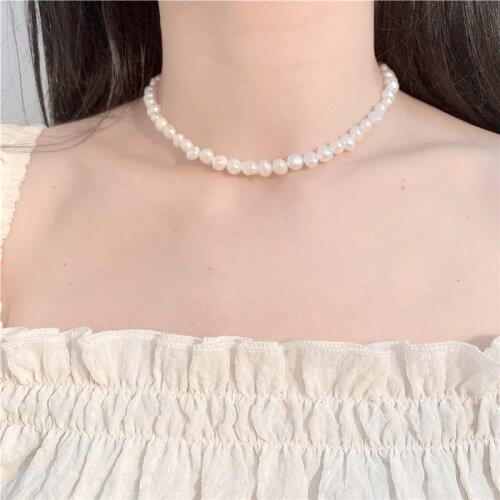 Liemjee Wholesale Fashion Personality Jewelry Irregular Pearls Necklace For Women Feature Namour Charm Gift All Seasons