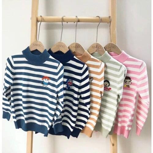 Autumn Baby Boys Sweater Toddler Girls Warm Cotton Christmas Sweater Jumper Knitwear Striped Pullover for Boys Children Clothes